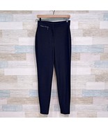DKNY Vintage 90s Ribbed Knit Skinny Pants Black High Rise Ankle Zip Wome... - $49.49