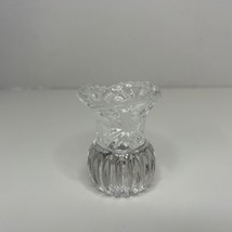 Vintage Clear Glass Toothpick Holder Scallop Edge Sunburst Floral Pattern - $11.13