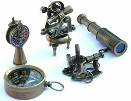 Nautical Gift Set-Miniature Telescope,Theodolite,Telegraph,Sextant,Compass - £22.76 GBP