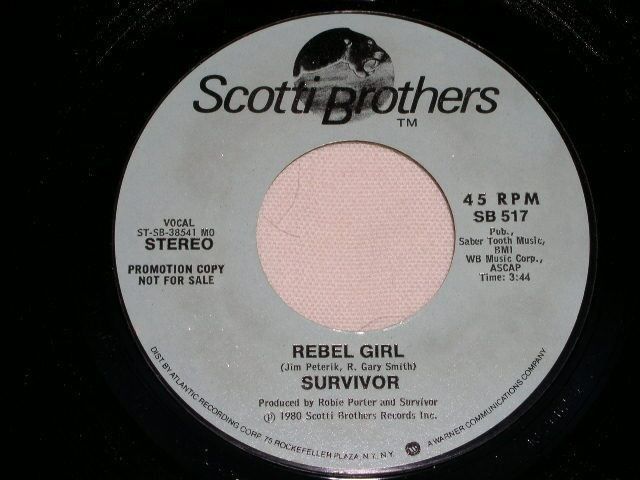 SURVIVOR REBEL GIRL PROMOTIONAL 45 RPM VINTAGE 1980 - $18.99