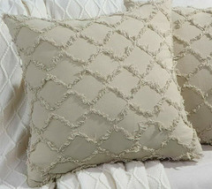 Aivanart Boho Throw Pillow Covers 18x18 Set of 2 Khaki Cotton Linen Tass... - £13.10 GBP