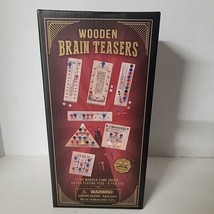 Original Fun Workshop Wooden Brain Teasers -7 Wooden Puzzle Games 54 Pegs 6 Dice - £4.59 GBP