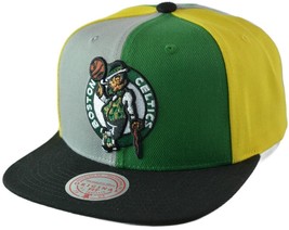 Boston Celtics Mitchell &amp; Ness NBA Pinwheel Basketball Men&#39;s Snapback Cap, Hat - $30.39
