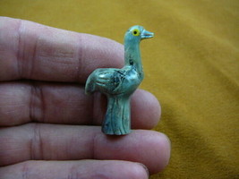 Y-OST-10) little gray OSTRICH carving SOAPSTONE PERU gem FIGURINE bird o... - $8.59