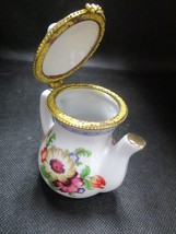 Chinese ceramic trinket jewelry box teapot shape  3.25&quot; - £19.89 GBP