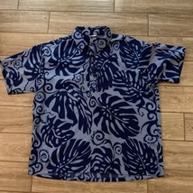 MANUHEALII Blue Tribal Floral Button Hawaiian Rayon Shirt Mens - Size XXL - $65.00