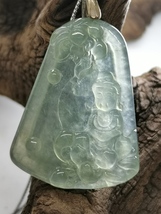 Glassy Ice Clear Natural Burma Jadeite Jade Enlightenment Pendant # 38.20 carat - £1,201.94 GBP