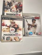 Lot of 3 PS3 Madden 10and 11 And Major League Baseball 2k8 PlayStation 3 ✅✅✅ - £6.86 GBP