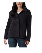 32 Degrees Womens Jacket Navy Blue Fleece Pockets Button-Front Soft Cozy - $39.99