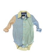 Oshkosh B&#39;gosh 12M Baby Bodysuit One Piece Colorblock Dress Shirt Boys - £14.78 GBP