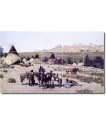 Henry Farny Native Americans Painting Ceramic Tile Mural BTZ03251 - $205.15 CAD+