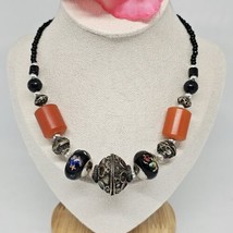 Ethnic Tribal Beaded Choker Necklace Moroccan Beads Millefiori Phenolic Resin - £19.50 GBP