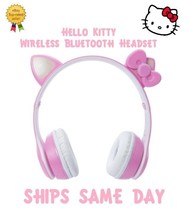 Official Sanrio Hello Kitty Wireless Light Up RGB Headphones w Mic Bluetooth NEW - £23.82 GBP