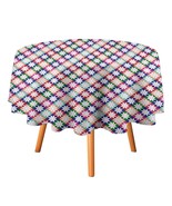 Mondxflaur Colored Grid Tablecloth Round Kitchen Dining for Table Decor ... - $22.44 CAD+