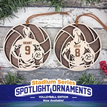 Stadium Spotlight VOLLEYBALL Christmas Ornaments Personalized Name Gift - $23.75