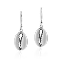 Unique Beach Inspired Cowrie Shell Sterling Silver Dangle Earrings - £17.44 GBP