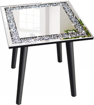 Mirrored Coffee Table for Living Room Square 20&quot; W X 20&quot; D X 20.5&quot; H - £88.52 GBP