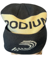 Podium Brand Beanie Toque Winter Ski Hat Black/Cream 100% Acrylic Adult ... - $12.88