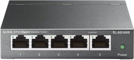 TP Link TL SG105S 5 Port Gigabit Ethernet Switch Desktop Wall Mount Plug... - £30.59 GBP