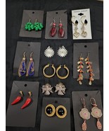 Vtg Lot 11 Pairs Pierced Earrings.  Angel, Red Pepper, Flower, Shamrock,... - $31.38 CAD