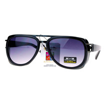 Side Cover Pilot Sunglasses Unisex Fashion Unique Flat Top Shades - £7.71 GBP+