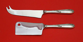 SWEETHEART ROSE BY LUNT STERLING SILVER CHEESE SERVR SERVING SET 2PC HHW... - $97.12