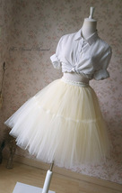 Ivory White Circle Tulle Skirt Outfit Custom Plus Size Tulle Ball Skirt Outfit image 3
