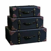 Set of Three Decorative Storage Suitcase Trunks - £376.52 GBP