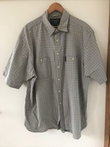 Abercrombie Fitch Cotton Gray Green Plaid Button Up Short Sleeve Shirt X... - £23.59 GBP