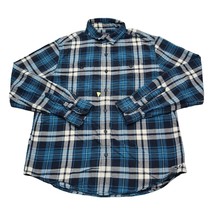 American Eagle Outfitters Shirt Mens L Blue Plaid Button Up Long Sleeve Collared - $16.71