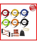Portable 6-Band Resistance Set with Door Anchors & Carry Bag - Ideal for Toning - $924.18 MXN
