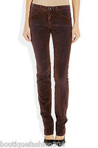 New NWT $295 Theyskens Theory Corduroy Pants Womens 24 Skinny Soft Purple Brown - £218.42 GBP