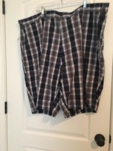 Roundtree &amp; Yorke Men&#39;s Big &amp; Tall Plaid Shorts Zip &amp; Button Pockets Size 52  - £38.88 GBP