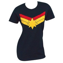 Captain Marvel Symbol Women&#39;s Standard T-shirt Navy - £16.77 GBP