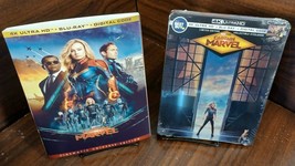 Captain Marvel Steelbook (4K+Blu-ray-No Digital)-Custom Slipcover-Free Box S&amp;H! - £22.69 GBP