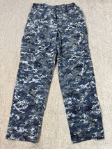 US Navy Digital Camo Cargo Working Pants Trousers Size Medium Blue Comba... - $24.74