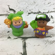 Fisher Price Little People Figures Lot Of 2 Easter Bunny And Swimmer Wit... - $11.88