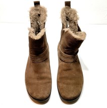 Abeo Zoey Taupe Suede Sheepskin Lined Pull On Winter Boots Womens Brown Size 9 - £36.46 GBP