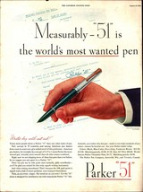 1946~Parker 51~WORLDS MOST WANTED~Fountain Pen~Vintage 40s Print Ad f1 - £19.22 GBP
