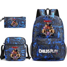 3pcs Child&#39;s Play Chucky Bookbag Kids Backpack Student Boys Girls School bags Sh - £81.47 GBP