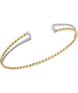 Authenticity Guarantee 
Twisted Rope Cuff Bracelet 14K Yellow and White ... - £1,162.64 GBP