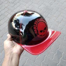 Custom Motorcycle Helmet Baseball Cap Style fiberglass Red &amp; black free ... - £165.25 GBP