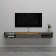 Floating Tv Stand, 55&#39;&#39; Wall Mounted Entertainment Center Tv Media Console Shelv - £174.33 GBP