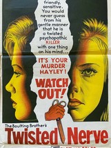 *TWISTED NERVE (1968) Psycho Killer Pursues Hayley Mills Stone Lithograph Poster - £75.92 GBP