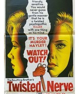 *TWISTED NERVE (1968) Psycho Killer Pursues Hayley Mills Stone Lithograp... - $95.00