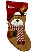 Personalized Bryson Embroidered Christmas Stocking XLarge Felt Appliquéd 36 In - £19.67 GBP