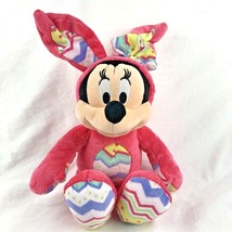 Minnie Mouse Easter Bunny Plush Disney Store Authentic Stuffed Animal Pink 17&quot; - £12.04 GBP