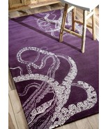 New Brand Color Rug USA 5&#39; x 8&#39; ft Octopus Handmade purple Woolen Rugs &amp;... - £185.41 GBP