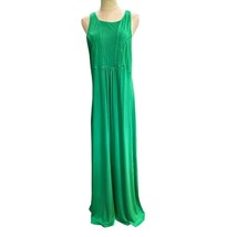 Chelsea and Theodore Long Maxi Dress Size L Kelly Green Sleeveless Zip P... - £14.59 GBP