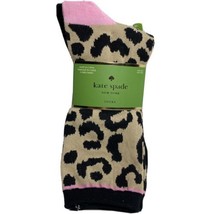 Kate Spade Womens Crew Socks 3 Pack Black Rose/Glitter/Leopard  New - £15.90 GBP